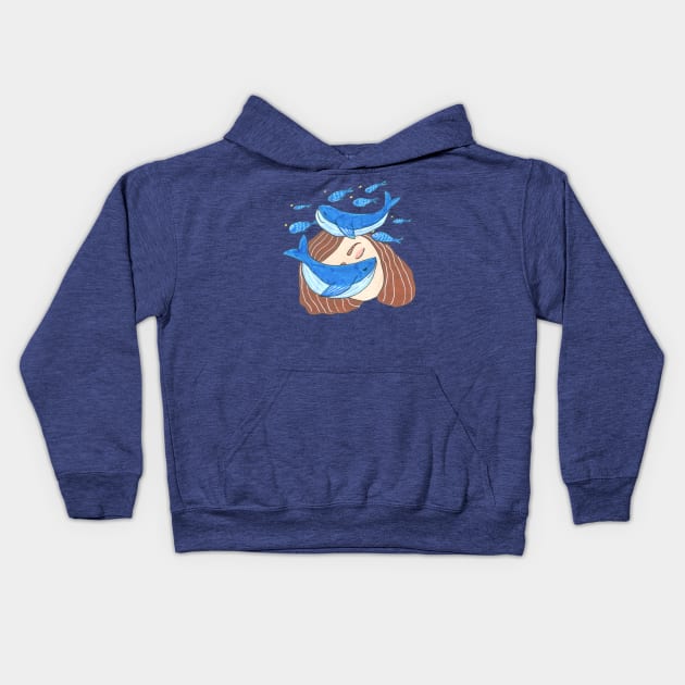 Whale Dreams Kids Hoodie by DoodlesAndStuff